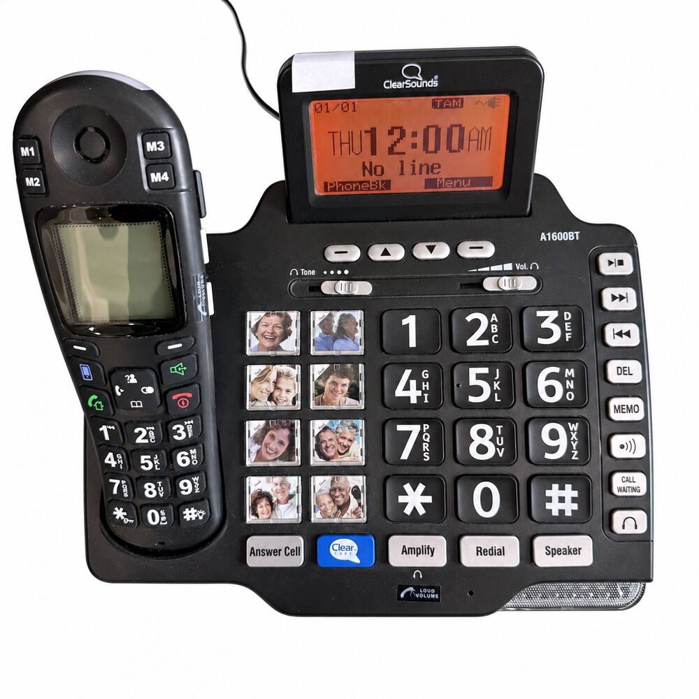 ClearSounds A1600BT iConnect Amplified Cordless Phone Bluetooth DECT 6.0 Black